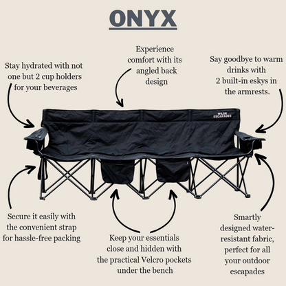 Black Onyx 4 Seater Outdoor Chair